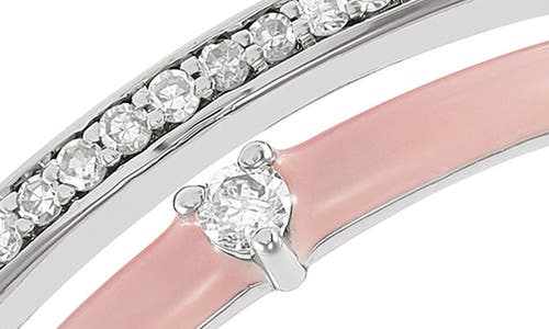 Frankie & Zoe Pink Enamel & Diamond Ring In Gold