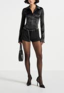 Manière De Voir Elina Tweed Mini Shorts With Belt