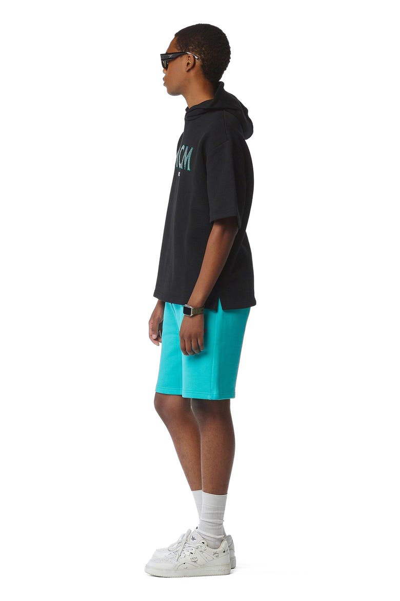 x SNIPES Short Sleeve Rhinestone Hoodie, Alternate, color, Black