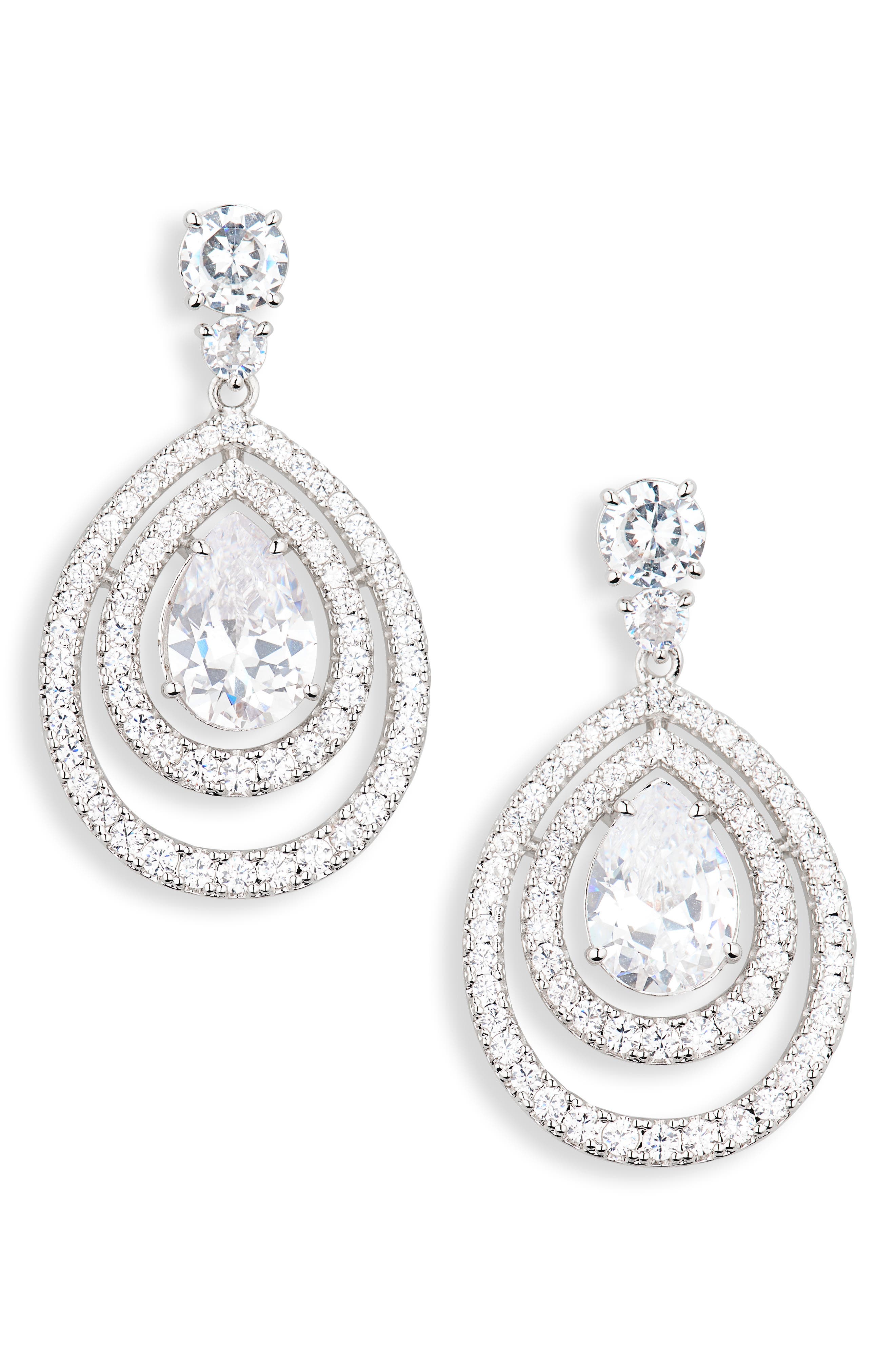 Nadri Pavé Halo Drop Earrings