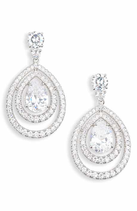 Nadri Pavé Halo Drop Earrings