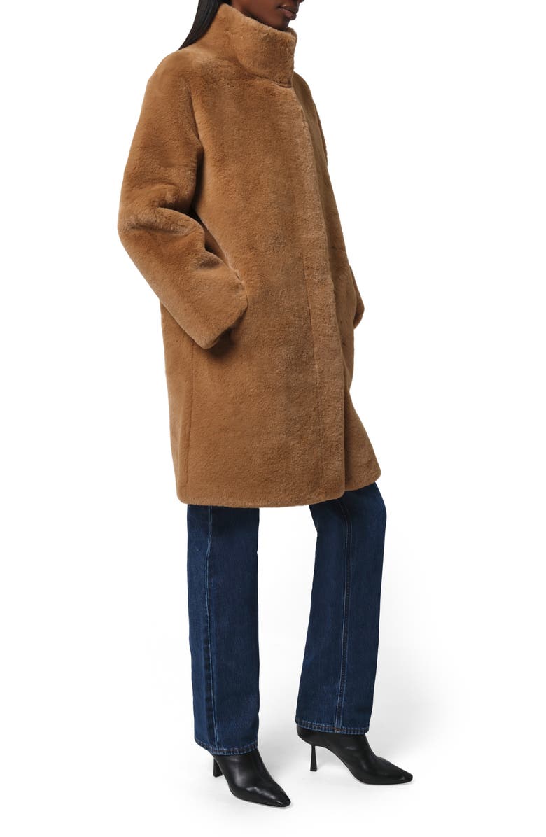 Apparis Blair Mid Length Recycled Polyester Pluche<sup>™</sup> Faux Fur Coat, Alternate, color, Camel