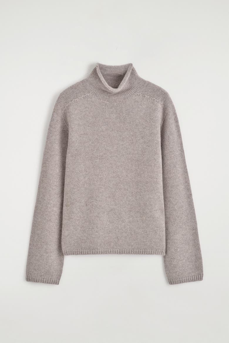 Cashmere Mock-Neck Sweater, Main, color, LIGHT GRAY MÉLANGE