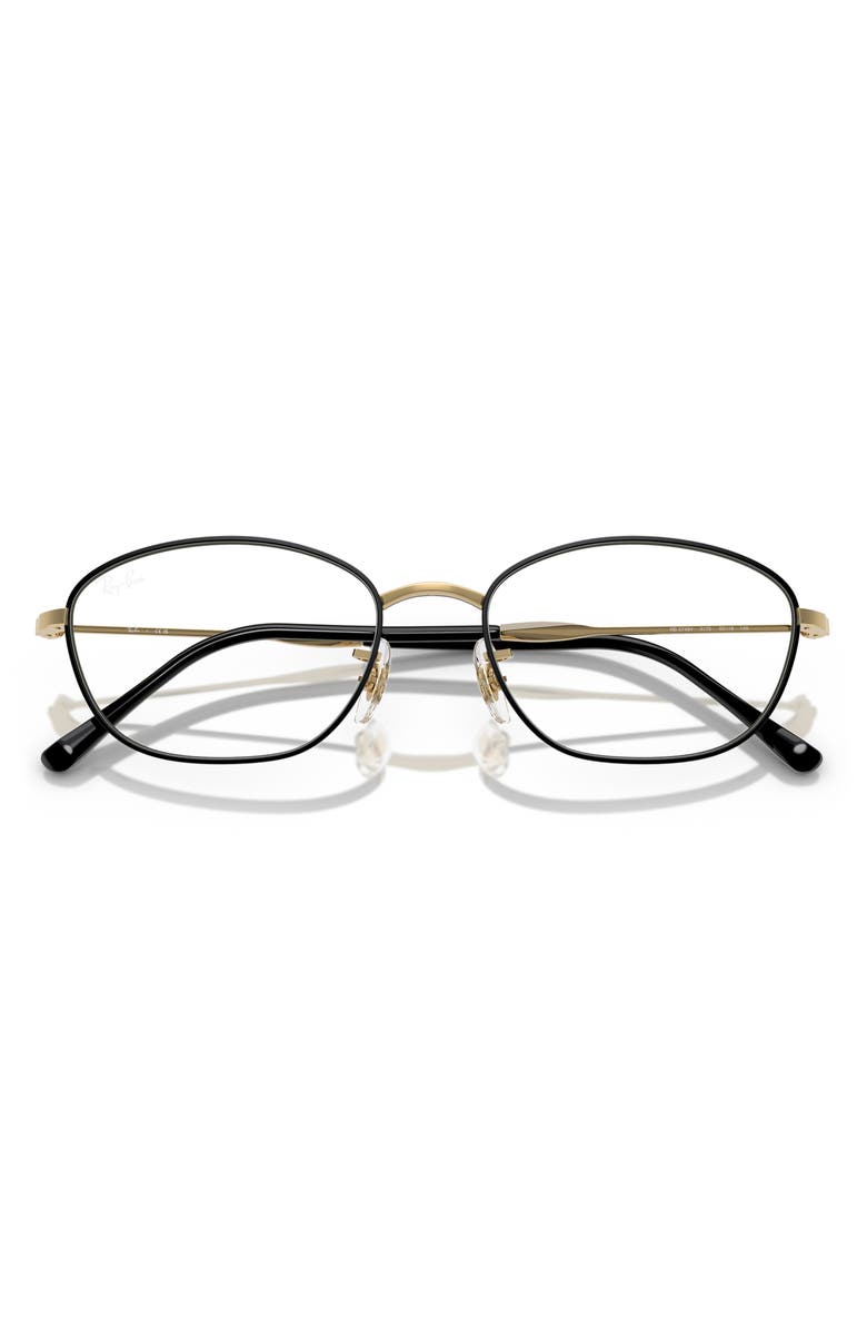 Ray-Ban 53mm Irregular Optical Glasses, Alternate, color, Black