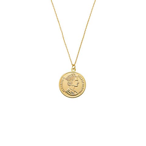 Large Vintage Coin Pendant Necklace