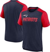 Nike Men's Nike Heathered Navy/Heathered Red New England Patriots Color Block Team Name T-Shirt