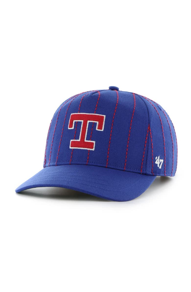'47 Men's '47 x Rawlings Royal Texas Rangers Pinstripe Hitch Adjustable Hat, Alternate, color, Royal