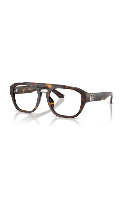 Dolce & Gabbana Dolce&gabbana 55mm Pilot Optical Glasses In Brown