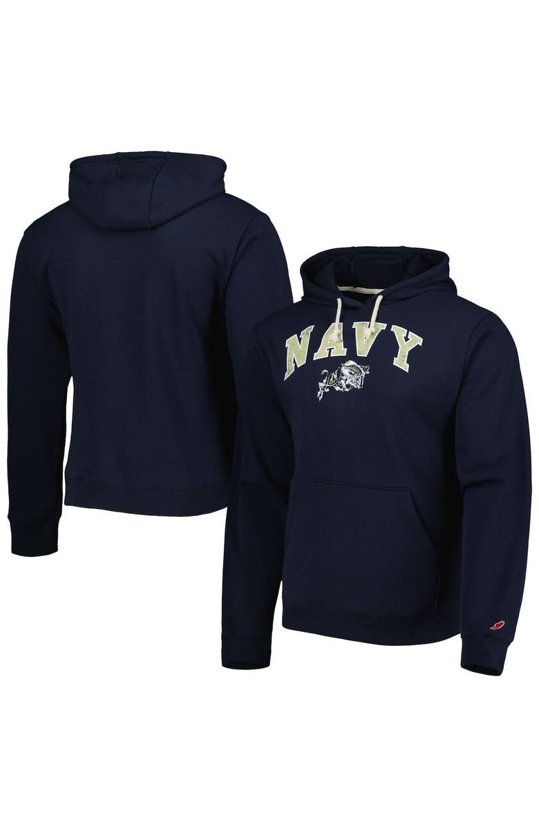 LEAGUE COLLEGIATE WEAR Men's League Collegiate Wear Navy Navy Midshipmen Arch Essential Pullover Hoodie, Main, color, 