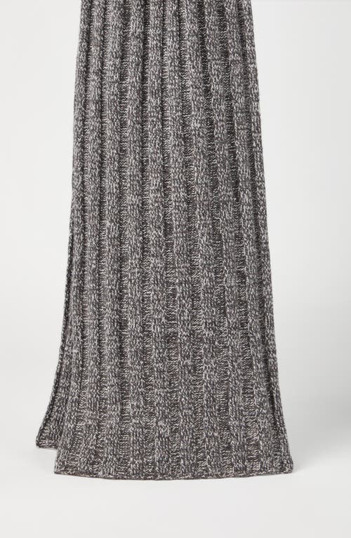 Brunello Cucinelli Cashmere Knit Scarf In Gray