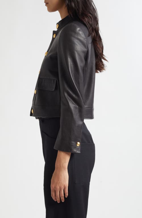 Nili Lotan Hadley Crop Leather Jacket In Black