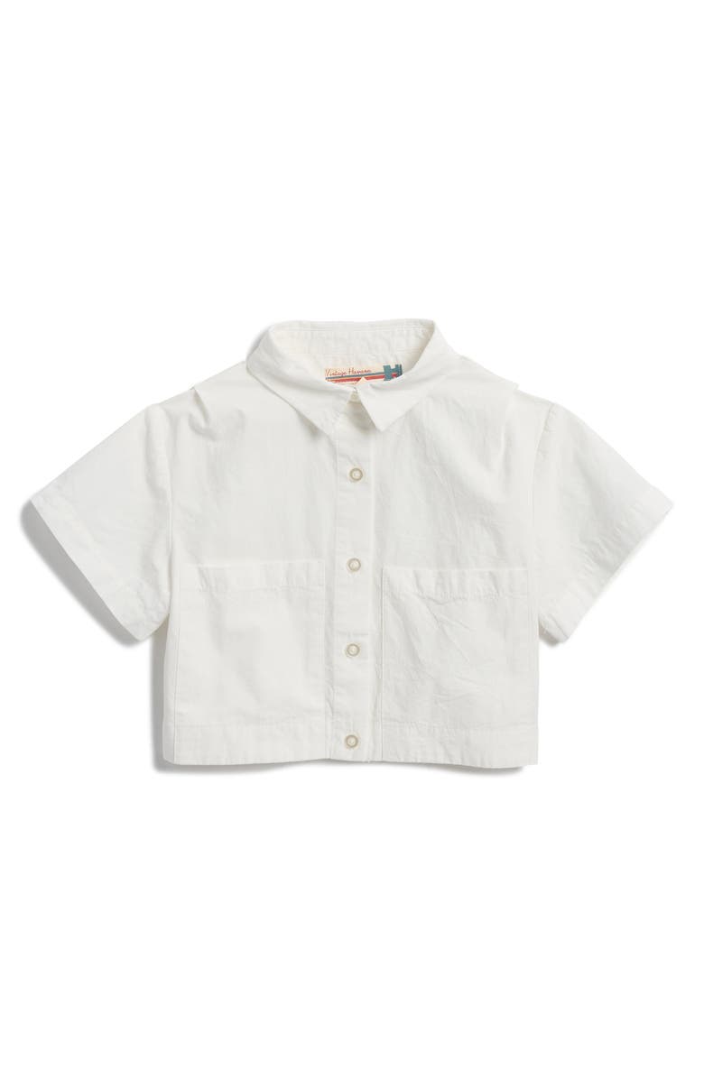 Vintage Havana Kids' Cropped Button Front Shirt, Main, color, 
