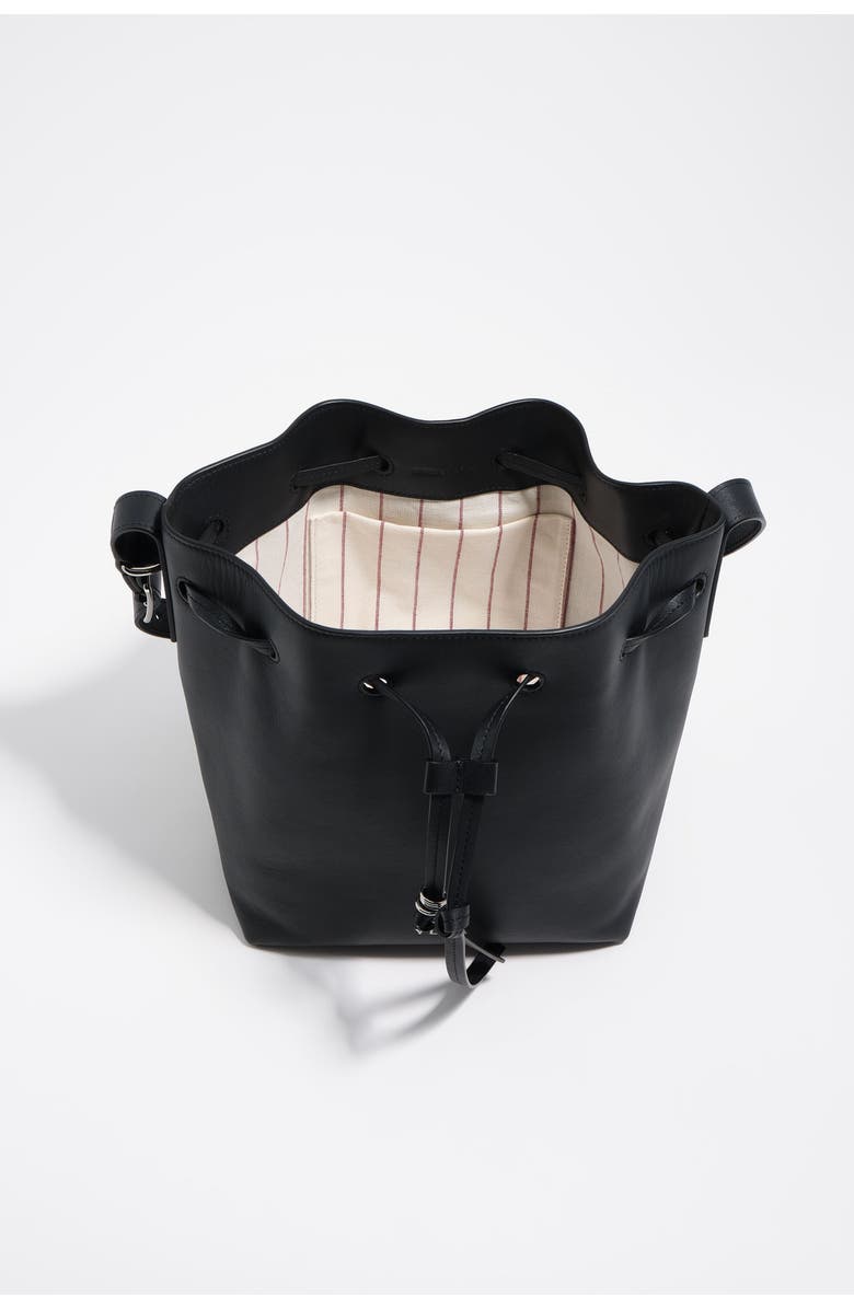 Bimba y Lola Large leather Carlino bucket bag, Alternate, color, Dark Anthracite