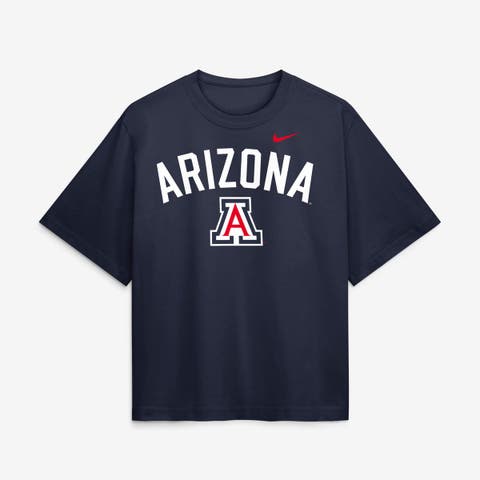 Women's Nike  Navy Arizona Wildcats Arch Logo Boxy T-Shirt
