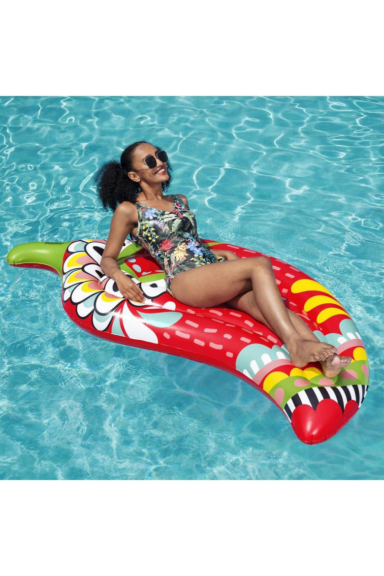 Inflatable Flirty Fiesta Pepper Pool Water Beach Float, Alternate, color, Multicolored