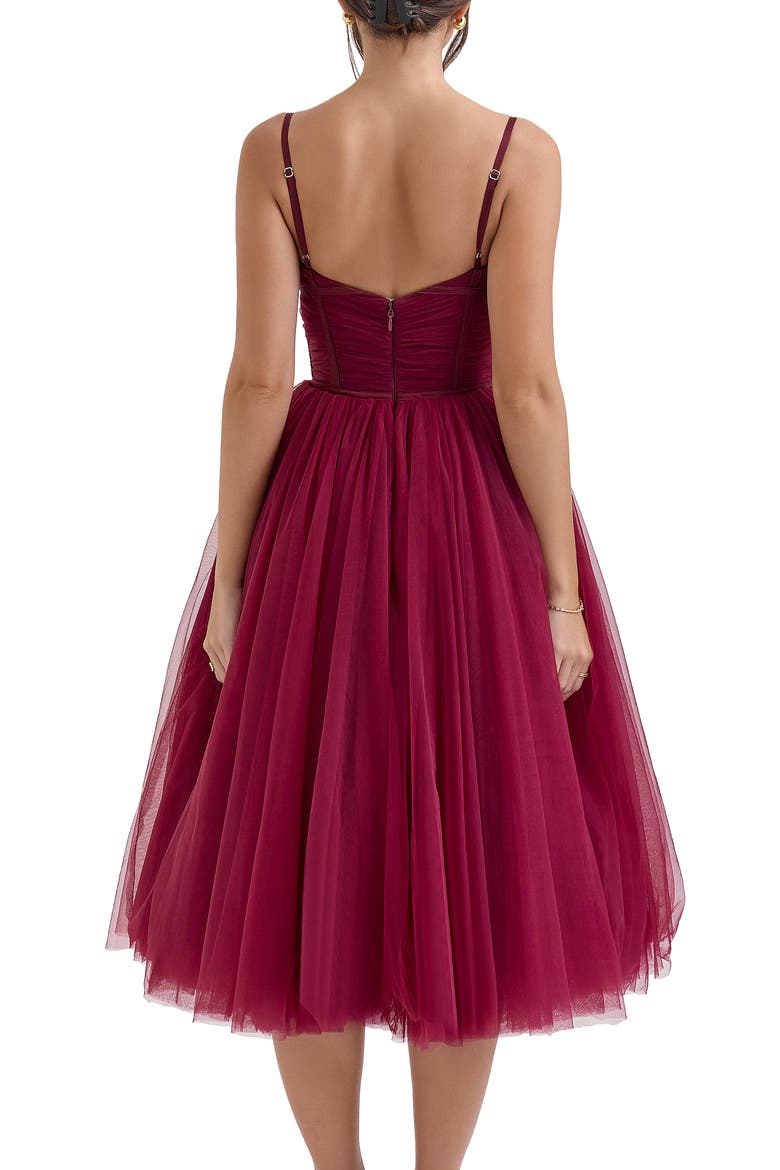 Countess Sleeveless Tulle Midi Dress, Alternate, color, CABERNET