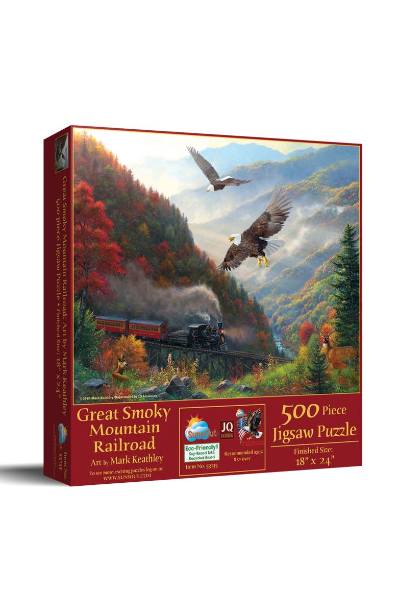 Sunsout Great Smoky Mountain Railroad 500 piece Jigsaw Puzzle for Adults, Main, color, Multicolor