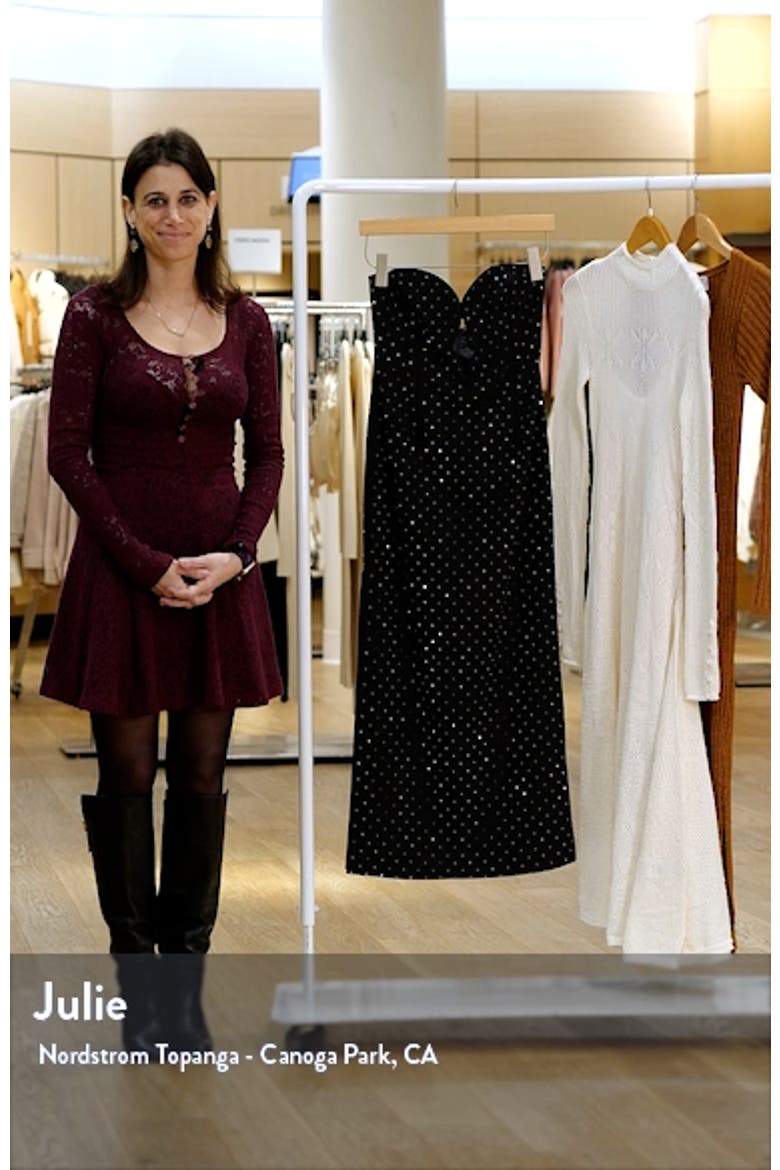 Eleni Studded Strapless Plunge Neck Midi Dress video