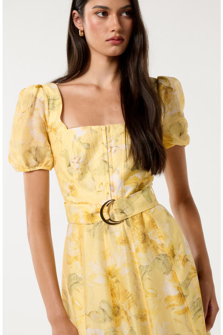 Marigold Belted Maxi Dress, Alternate, color, GOLD LAYLA BOTANICAL
