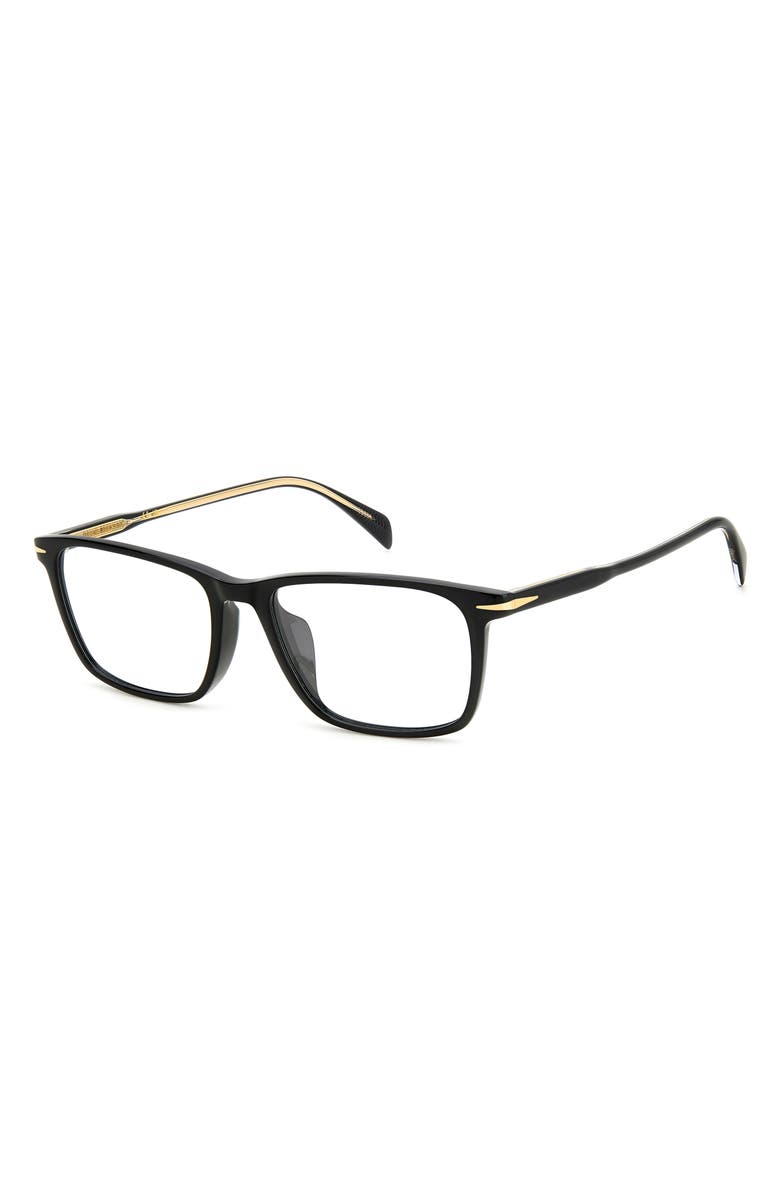 David Beckham Eyewear 57mm Rectangular Optical Glasses, Alternate, color, 