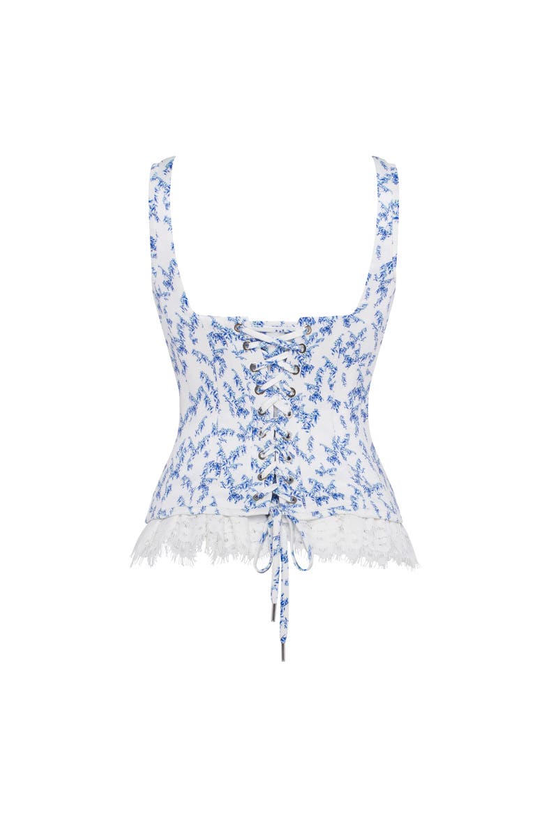 Corset on Straps with Bows and Ribbon Lacing in Blue Lavender, Alternate, color, Blue Lavender