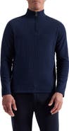 Bugatchi Waffle Quarter Zip Cotton Blend Pullover