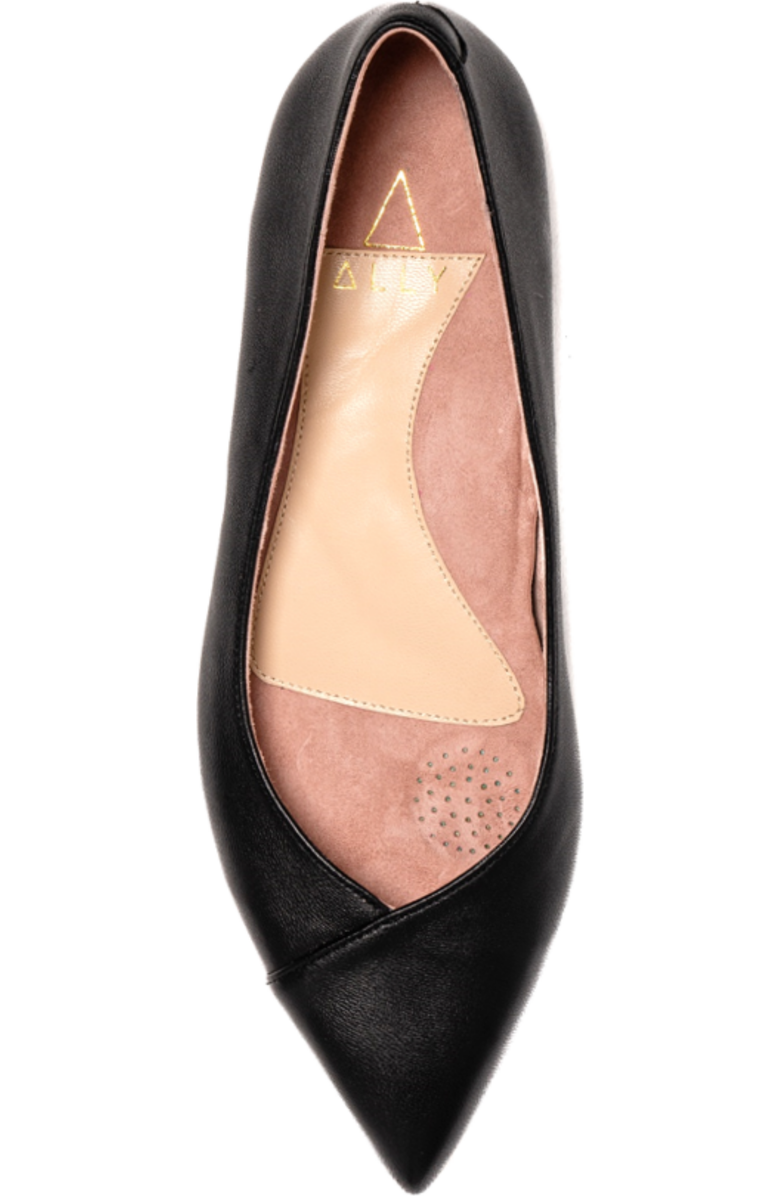 ALLY Shoes Forever Flat, Alternate, color, Black Leather