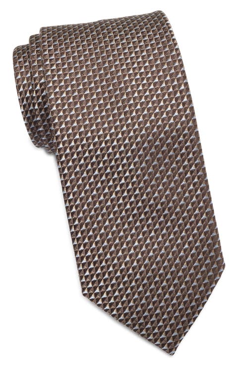 Langley Geometric Pattern Silk Jacquard Tie