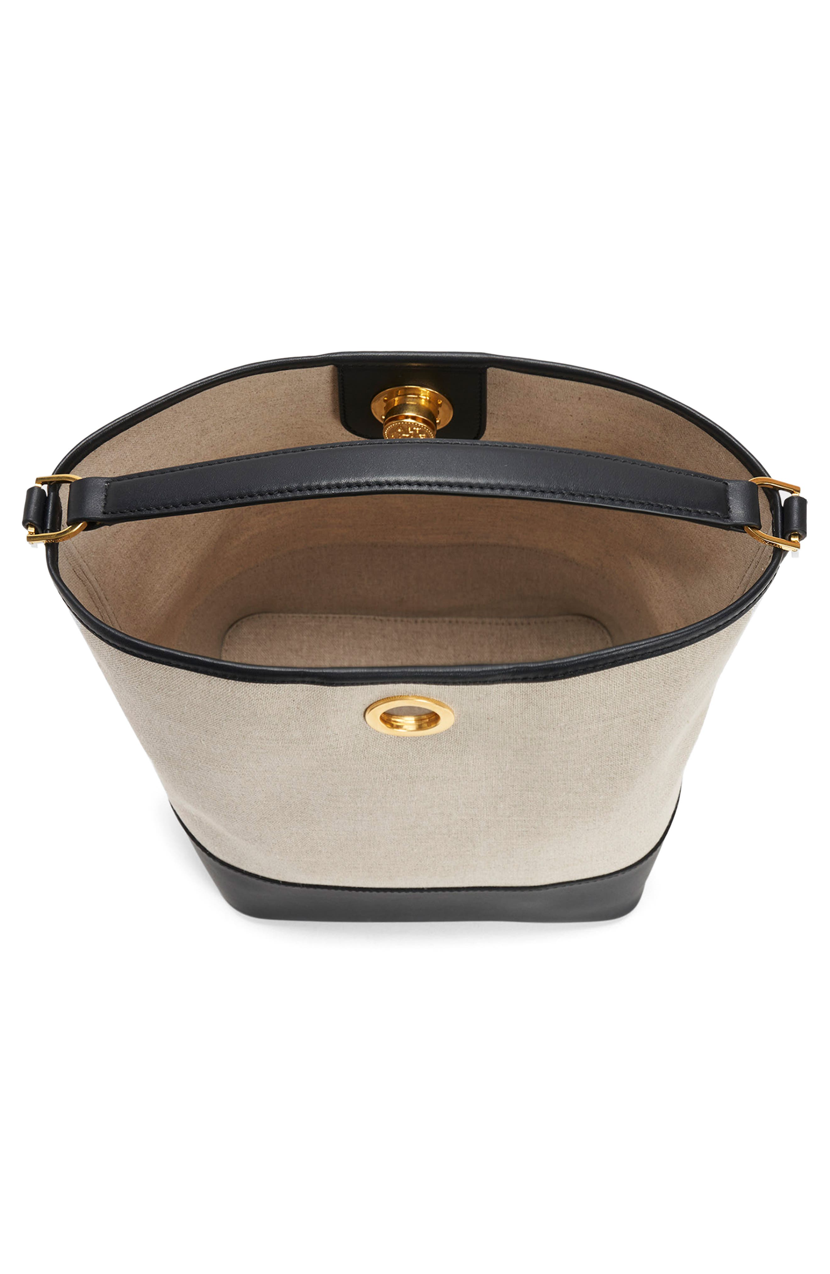 Altuzarra Large Canvas & Leather Bucket Bag, Alternate, color, 