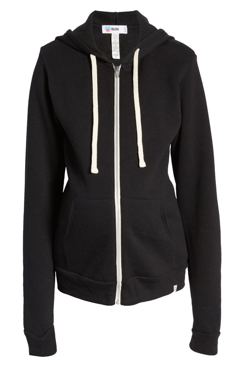 Mama Fleece Maternity Zip Hoodie, Alternate, color, BLACK
