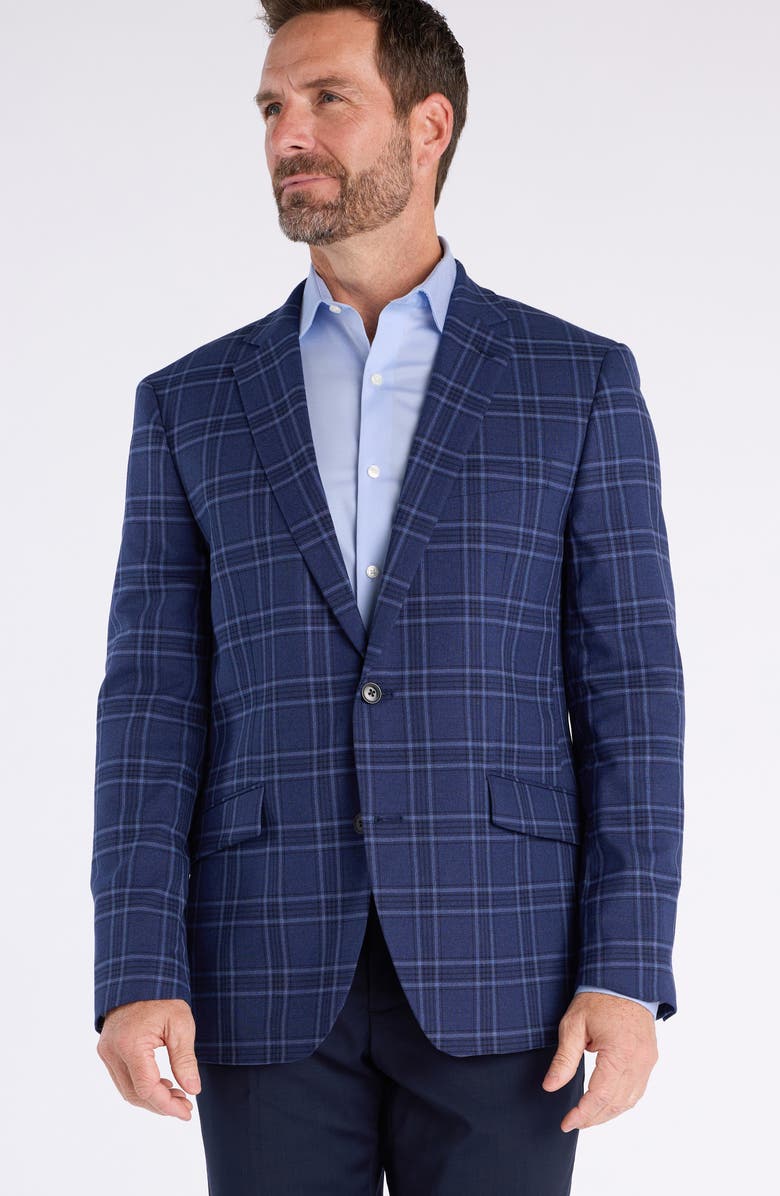 SAVILE ROW CO Navy Windowpane Plaid Sport Coat, Alternate, color, Navy