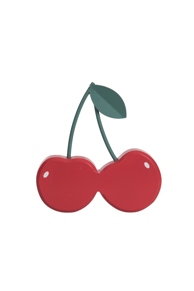 MDF and Metal Cherry Figurine Figural Wood Decorations Red and Green for Spring Home Decor, Main, color, Red
