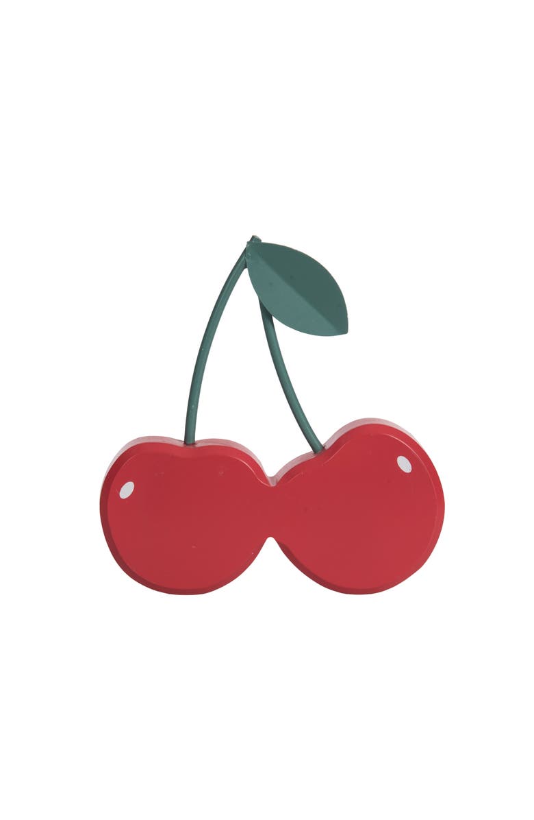 Transpac MDF and Metal Cherry Figurine Figural Wood Decorations Red and Green for Spring Home Decor, Main, color, Red