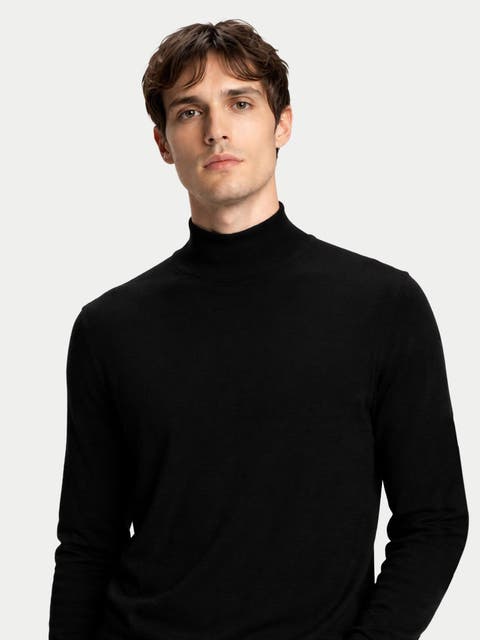 Men Cashmere Silk High Neck Sweater
