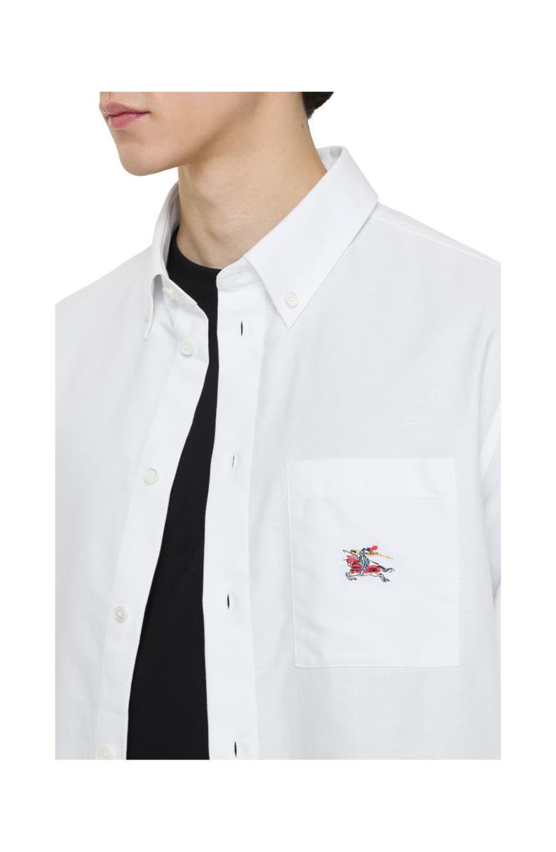 Burberry Relaxed Fit Knight Cotton Oxford Shirt, Alternate, color, White