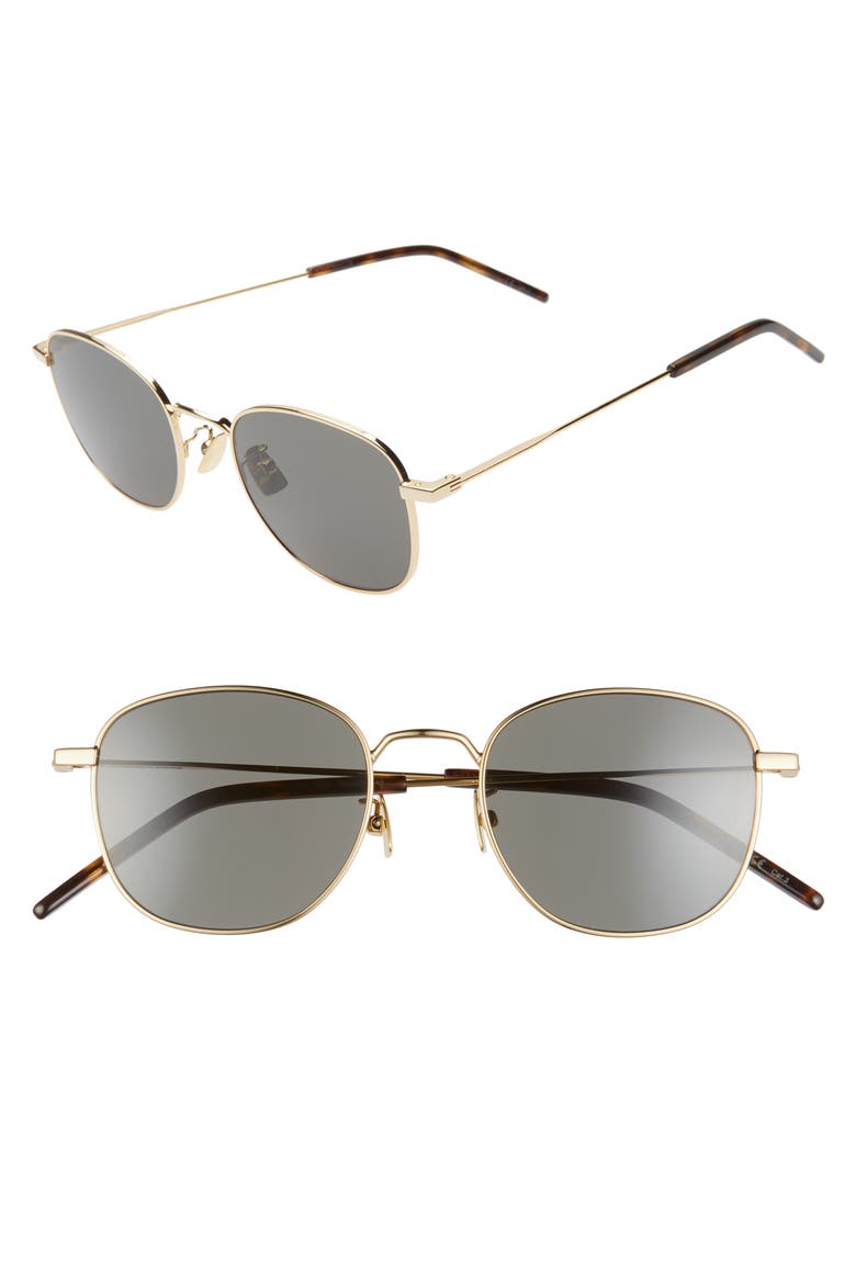 50mm Square Sunglasses, Main, color, LIGHT GOLD