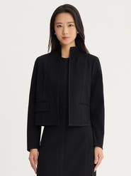 Misook Relaxed LuxeStretch Ponte Contrast Stitch Jacket