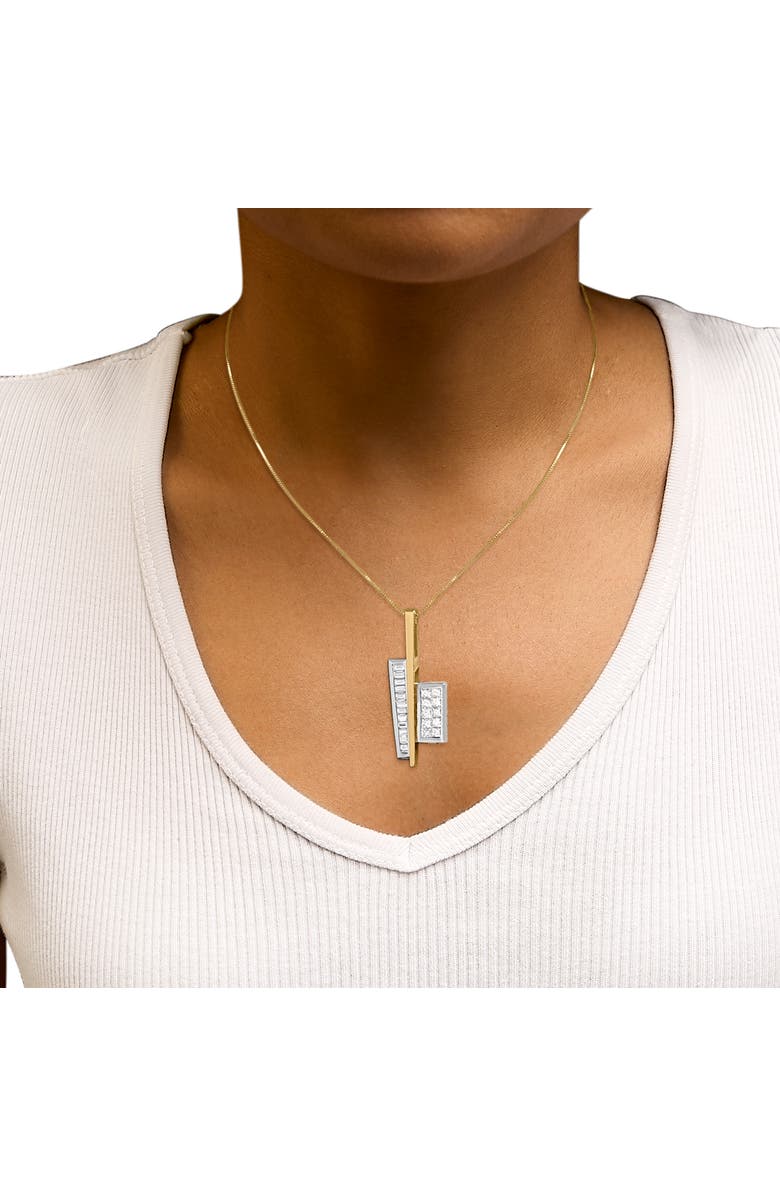 Haus of Brilliance 18K Yellow and White Gold 1 7/8 Cttw Diamond Key Shaped 18" Pendant Necklace, Alternate, color, Yellow