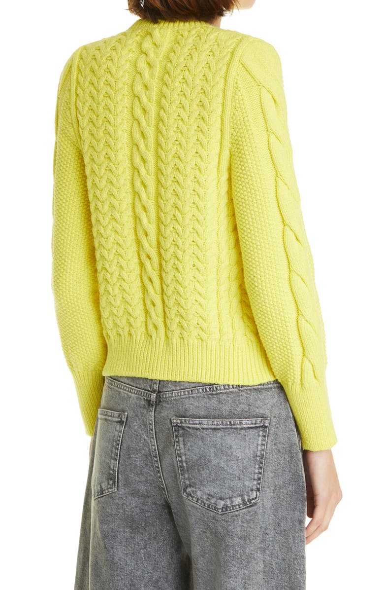 Stella McCartney Aran Organic Cotton Blend Crop Sweater, Alternate, color,