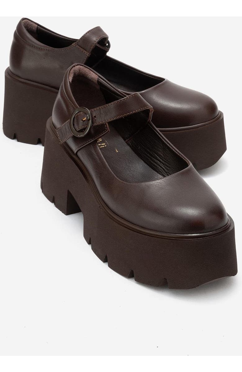 Forever & Always Shoes Orina Leather Platform Mary Jane Shoe, Main, color, Brown