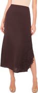 Vince Camuto Lace Detail Asymmetric Slip Skirt