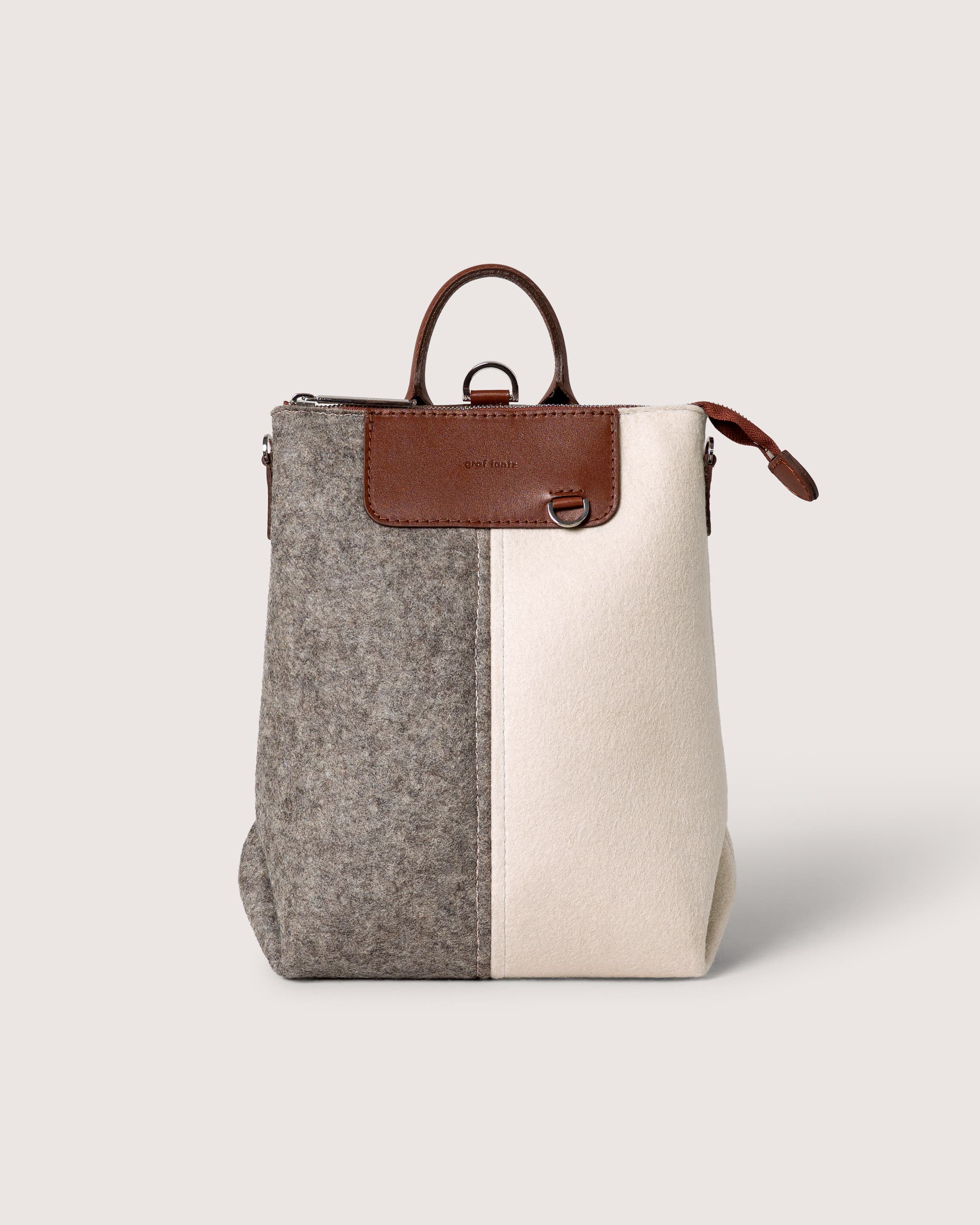 Bedford Merino Wool Midi Colorblock Backpack, Main, color, Ash Brown/Feather