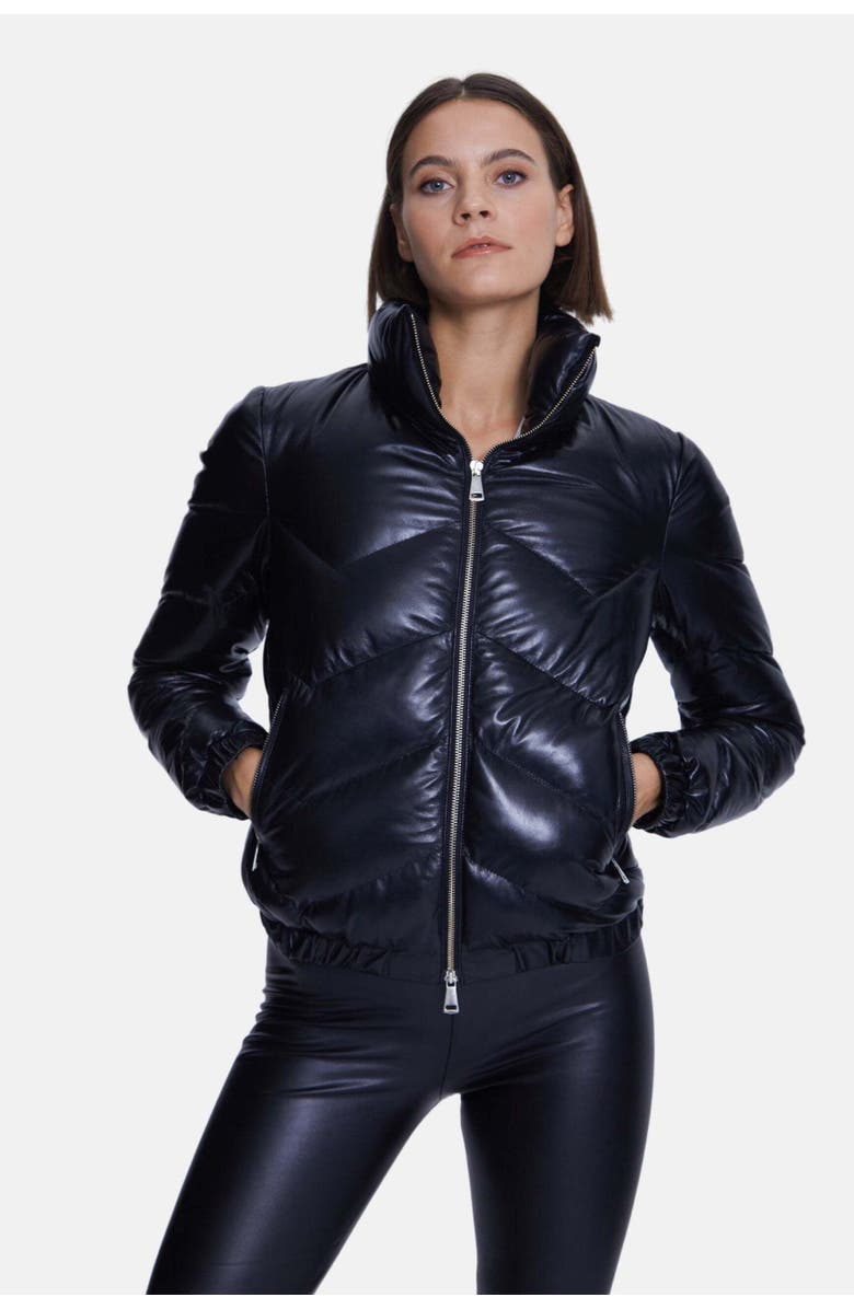 FURNIQ UK Octavia Leather Jacket, Alternate, color, Black
