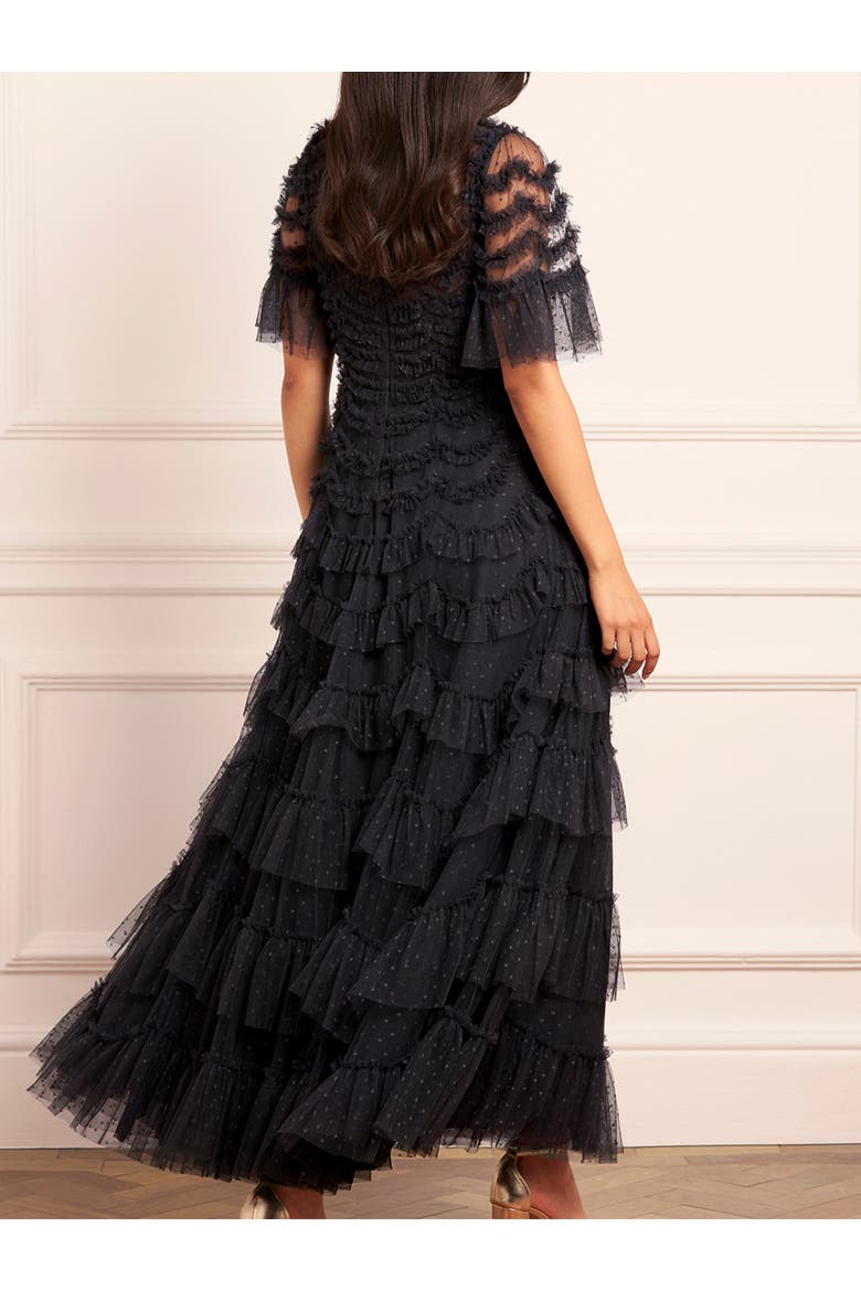Aviana Short Sleeve Gown, Alternate, color, Graphite
