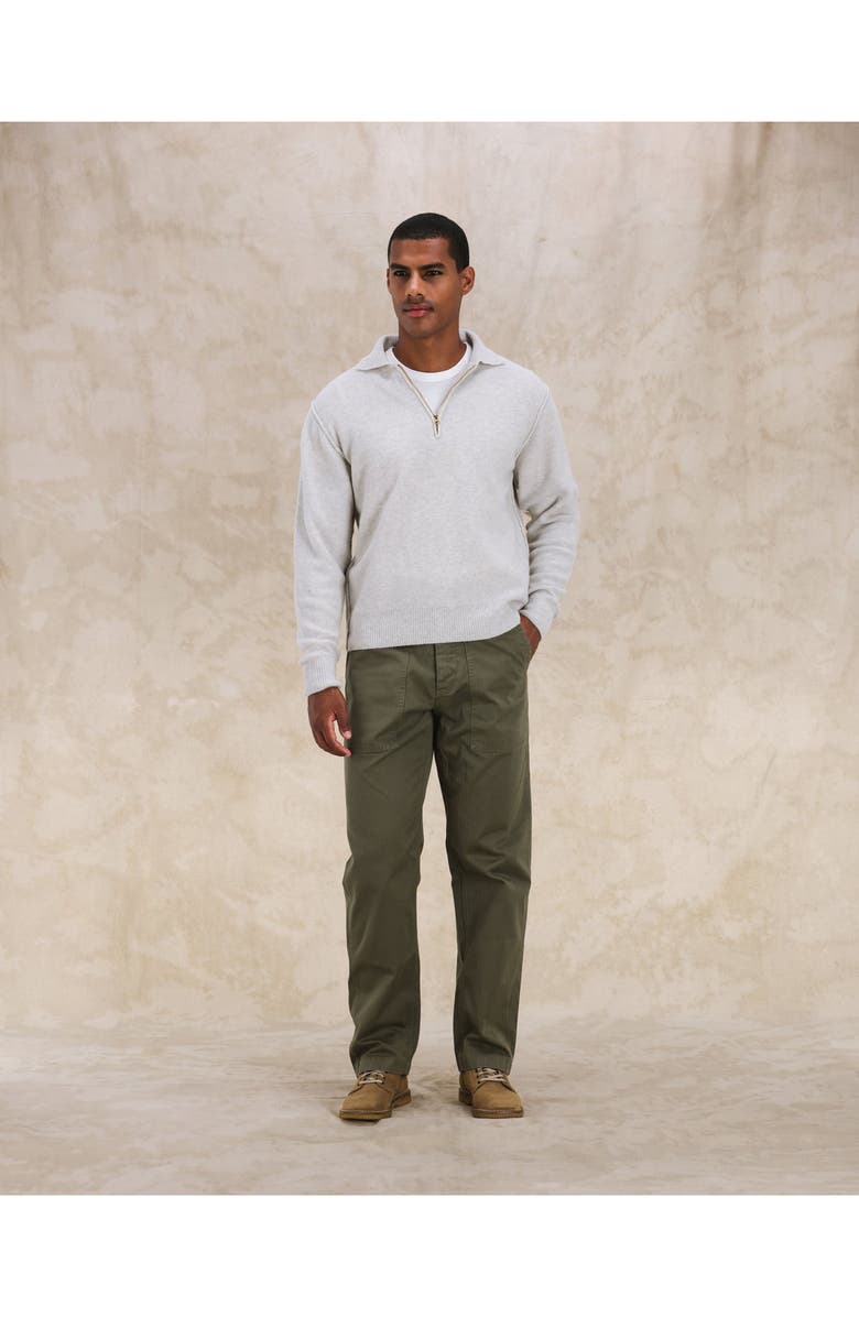 Fortela Yale Wool Sweater with Collar and Zip, Alternate, color, Melange Grey