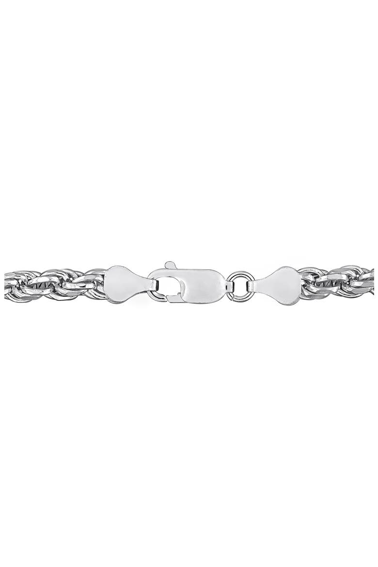 Diamond Cut Rope Chain Bracelet, Alternate, color, SILVER