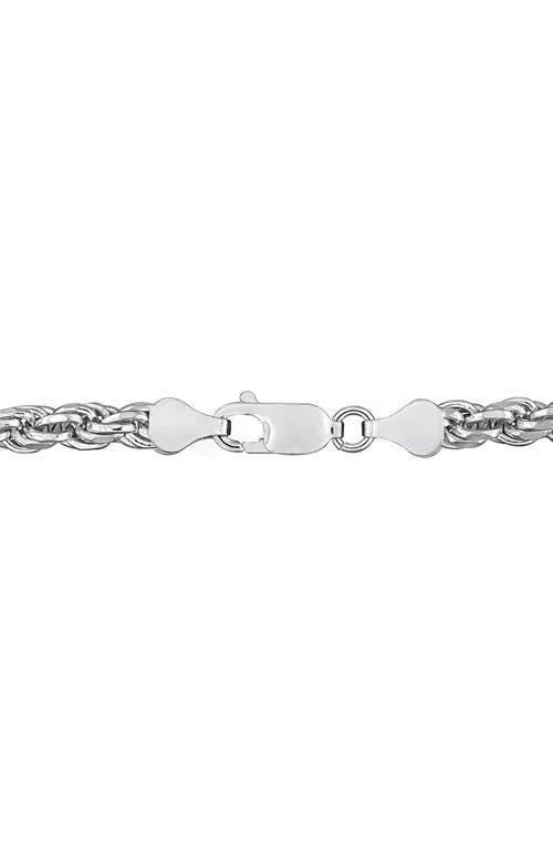 Delmar Diamond Cut Rope Chain Bracelet In Silver