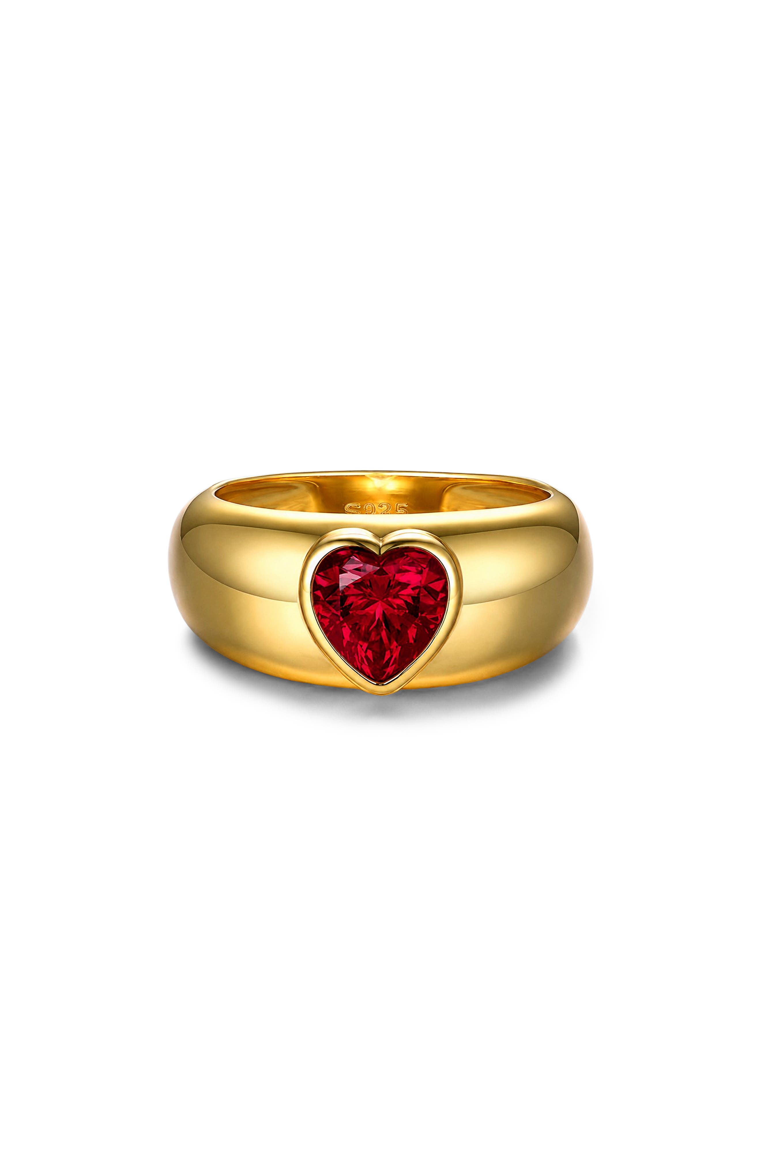 Heart Stone Signet Ring