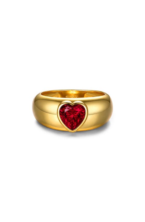 Heart Stone Signet Ring