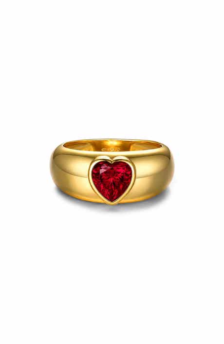 Heart Stone Signet Ring